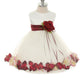 Blush Satin Flower Petal Baby Dress with Organza Sash