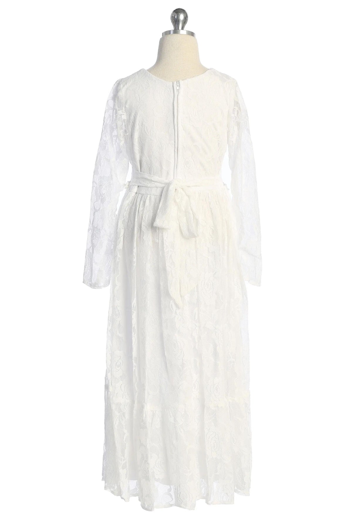 Dress - Long White Lace Maxi Boho Girls Dress